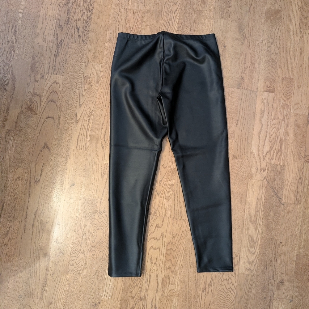 Black Faux Leather Leggings NWOT